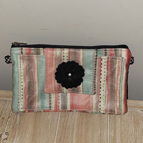 Silver Plum Designs Handmade Wallet Bag Watercolor Look Coated Canvas - Picture 9 of 9